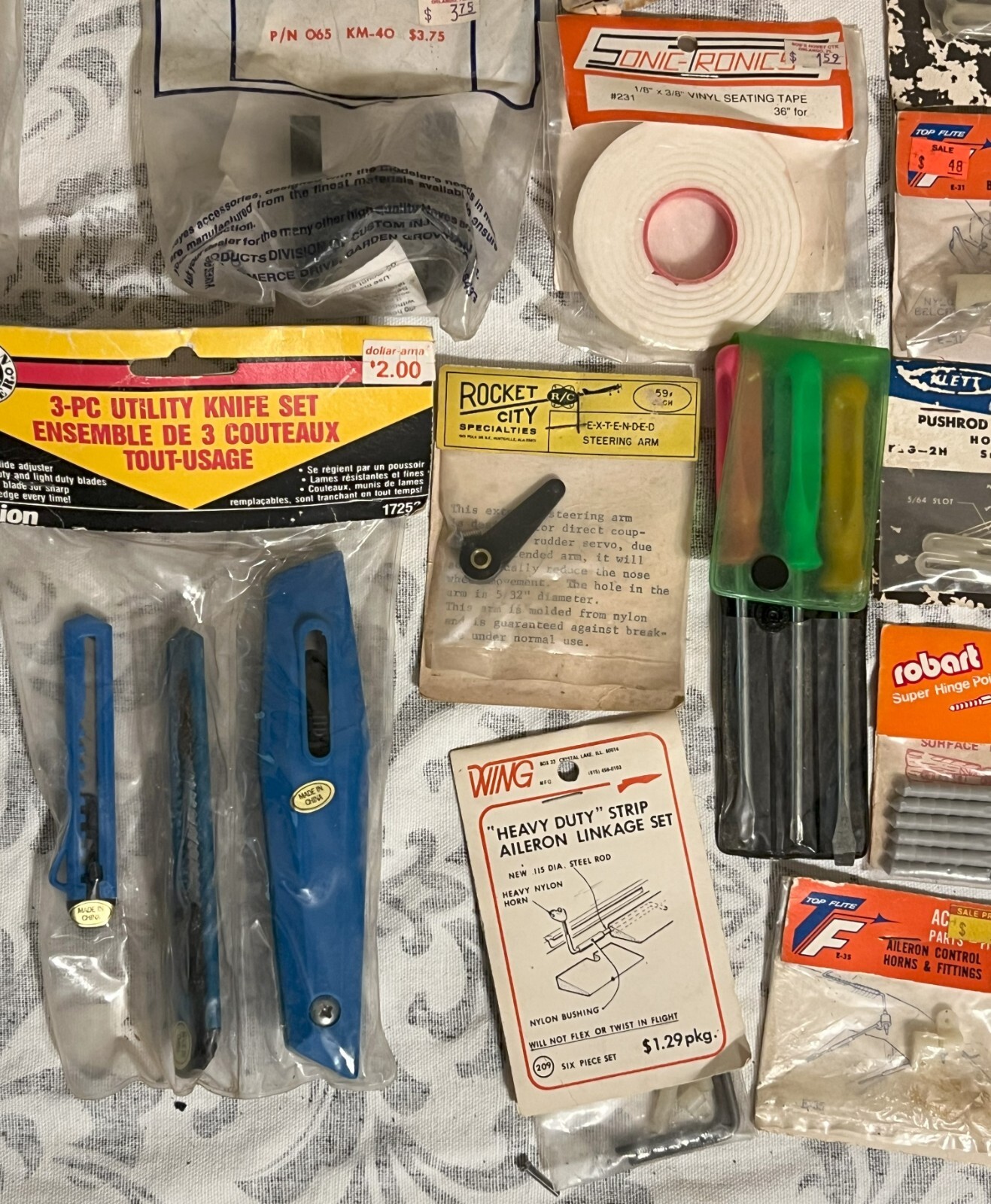 Over 35 Piece DuBro Sig Carl Goldberg Rc Plane Parts Lot NOS plus used