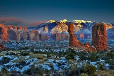 Landscape nature hills mountains arches national park Custom Gaming Mat Desk