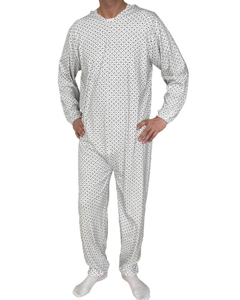 Intimo2D Tuta Clinica Intera Per Anziani In Cotone Invernale