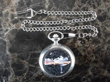 THUNDERBIRD FIVE CHROME POCKET WATCH WITH CHAIN