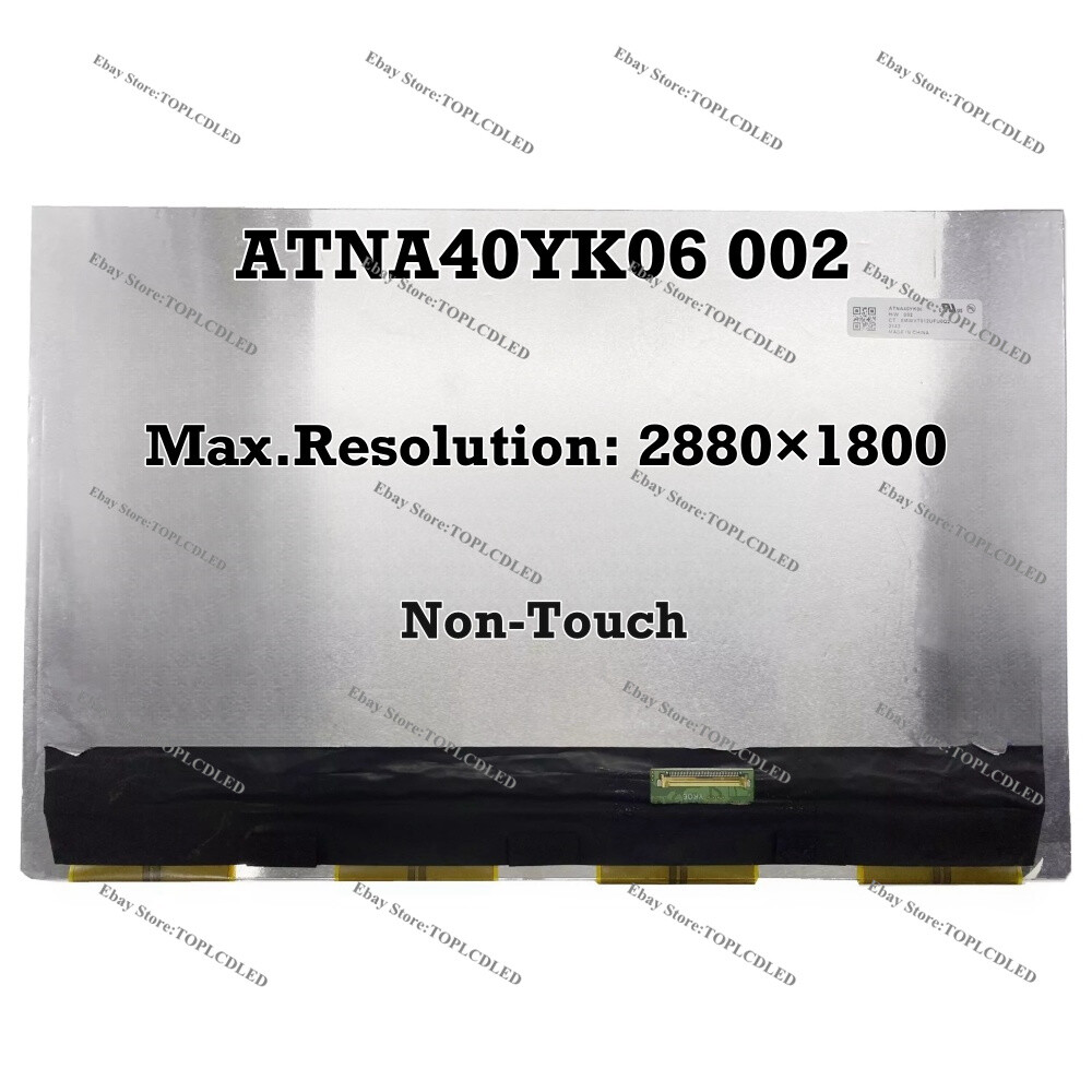 New ATNA40YK06 002 14 Inch OLED Screen Non-Touch 2880×1800 Digitizer
