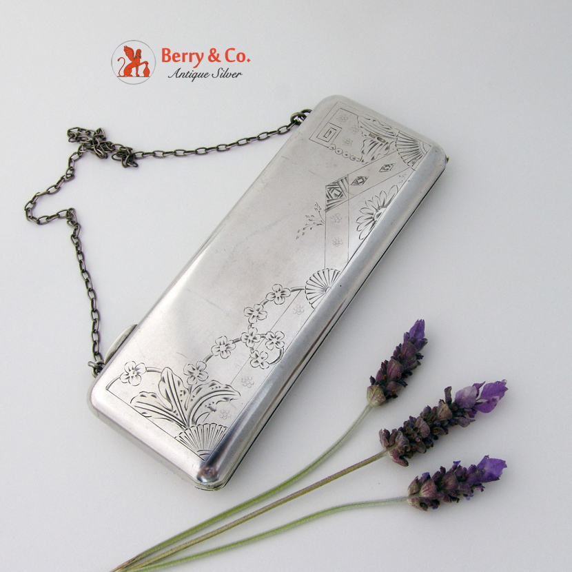 Floral Engraved Russian Purse 84 Standard Silver Matte Finished