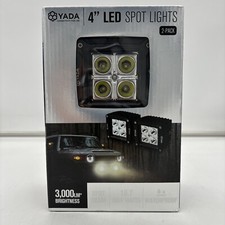 Yada 4 Led Spot Lights 2 Pack 3000 Lumens Each Waterproof Square Fog Lights