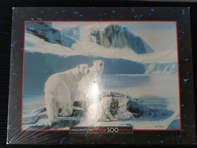 Waddingtons 500 Teile Wildlife Eisbär Puzzle 1989 Vintage