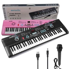 61 Key Electric Digital Piano Kids Beginner Player +Mic Portable Music Keyboard