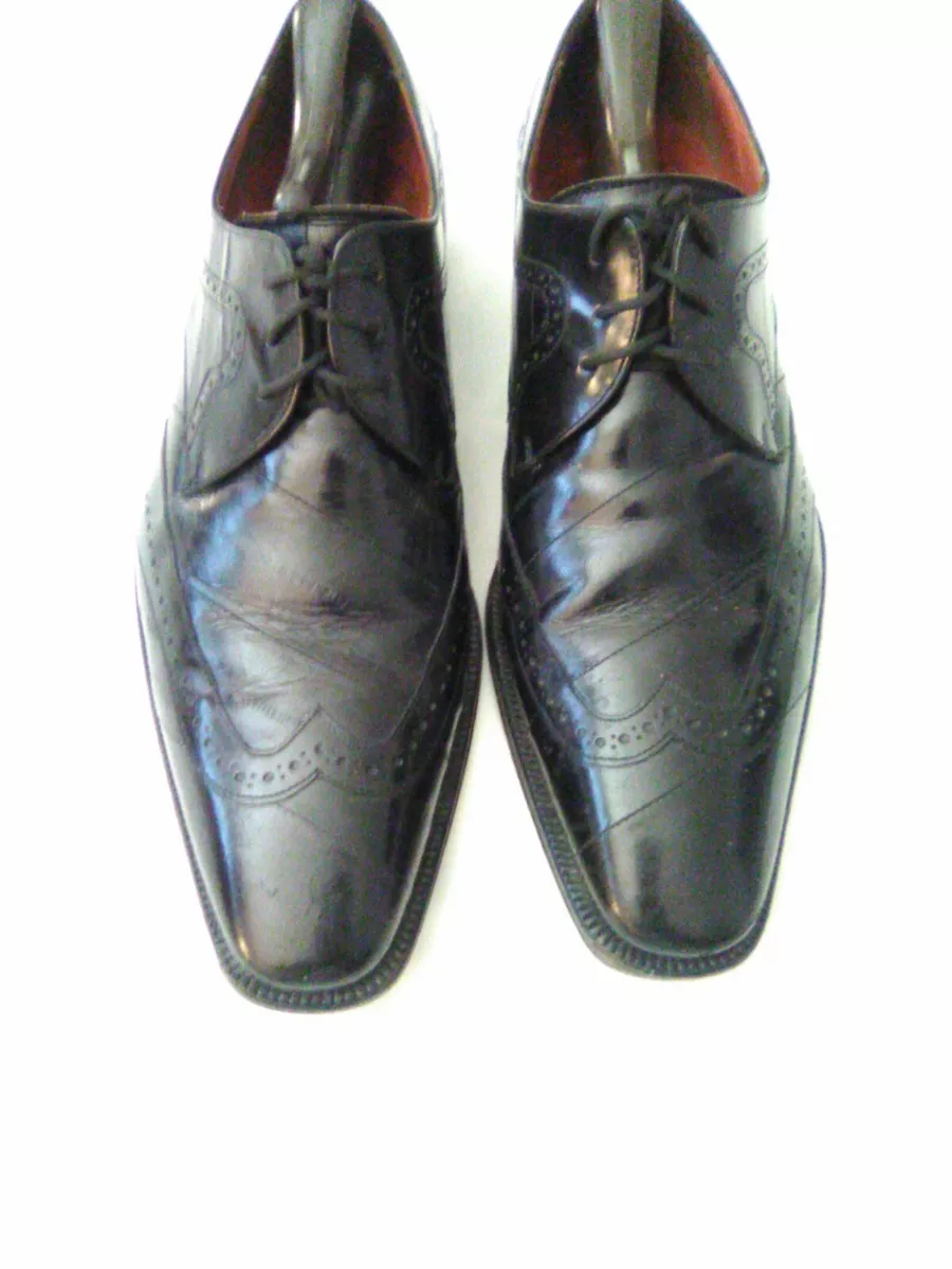 Pair of Mezlan Vero Cuoio Black Tie Up Leather Men s Shoes Young 12462 US 10.5