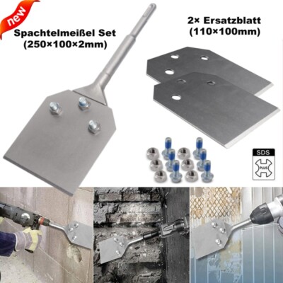 Spachtelmeißel SDS Plus 250x100mm Bodenschaber für Abziehen von Fußbodenkleber