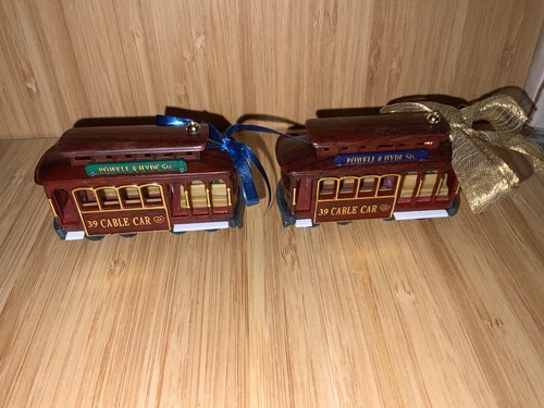 Two Powell & Hyde St San Francisco Cable Car Trolley Christmas Ornament Souvenir - Picture 2 of 5