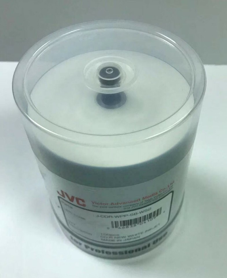 100 JVC TAIYO YUDEN WHITE INKJET HUB PRINTABLE CD-R WATERSHIELD J-CDR ...