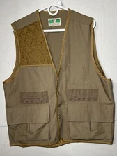 GAME WINNER Sportswear Vintage Tan Cotton Bird Duck Hunting Vest Mens XL 48x54