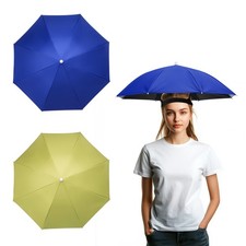 Umbrella Hat Fishing Hat with Elastic Band Fishing 2 Pack, Green/Sapphire Blue