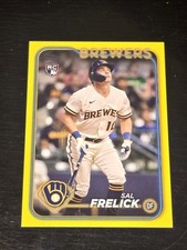 2024 Topps Baseball Sal Frelick YELLOW PARALLEL ROOKIE SP! COLOR MATCH Brewers 