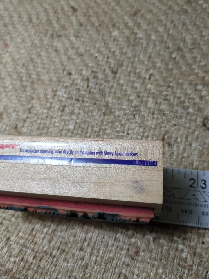 Estampilla de goma montada en madera Hilltop Z251e 1992 vintage estampida de goma Foto 4 de 4