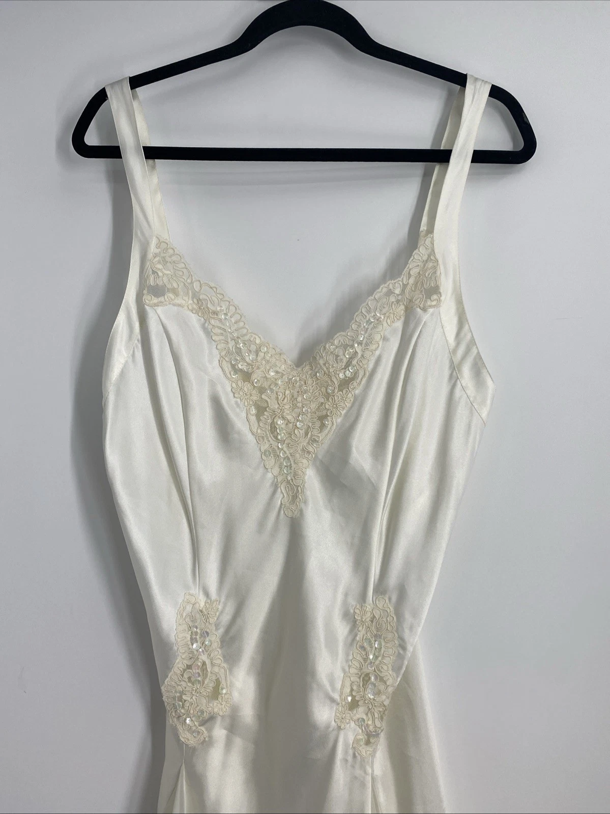 UNDERCOVER Abito donna Victoria Secret perline slip taglia grande bianco fata Y2K 357