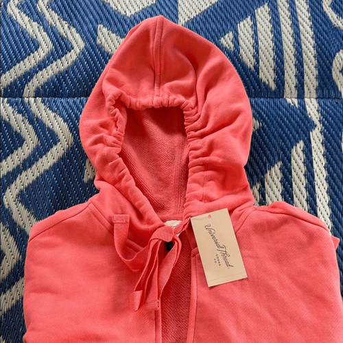 Universal Thread Small orange Langarm Kapuzen Sweatshirt Minikleid V-Ausschnitt - Bild 5 von 6
