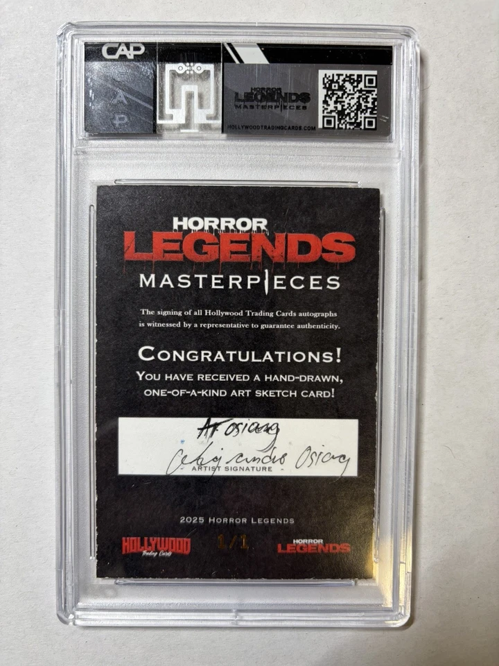 2025 Horror Legends Masterpieces Keith Gordon Auto Alejandro Osiang Sketch Card - Image 2 of 2