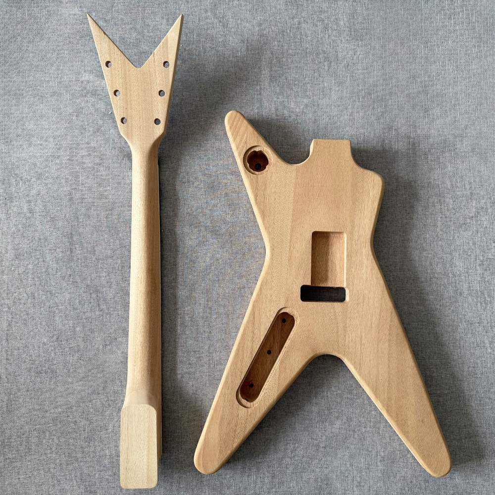 DIY electric dean rock roll guitar kit mahogany body neck rosewood 22FN tremolo