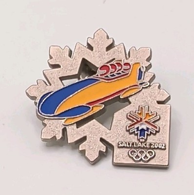 2002 Salt Lake City Olympics Ski Jump Event Snowflake Lapel Hat Pin