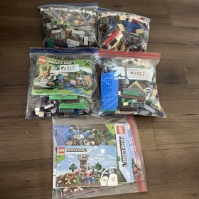 LEGO Minecraft 21161, 21169, 21152, 21123 (4 Sets 100% Complete)