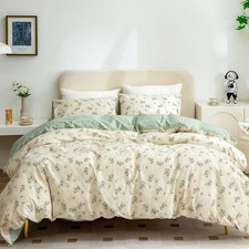 Floral Duvet Cover Queen, 100 Brushed Microfiber 3 Pieces Queen Floral Beddi...