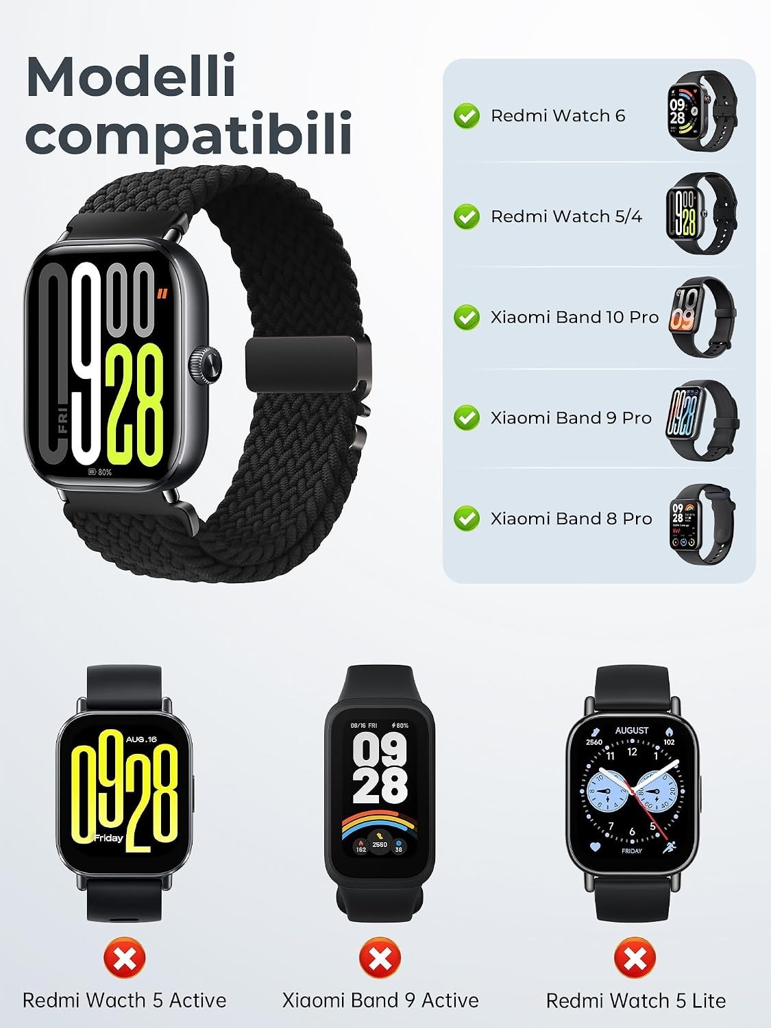 Cinturini per Smartwatch Compatibile Con Xiaomi Redmi Watch 6/5/4, Cinturino per foto 6