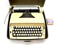 Vintage SEARS CITATION Typewriter in Tan & Brown with Original Hard Travel Case thumbnail