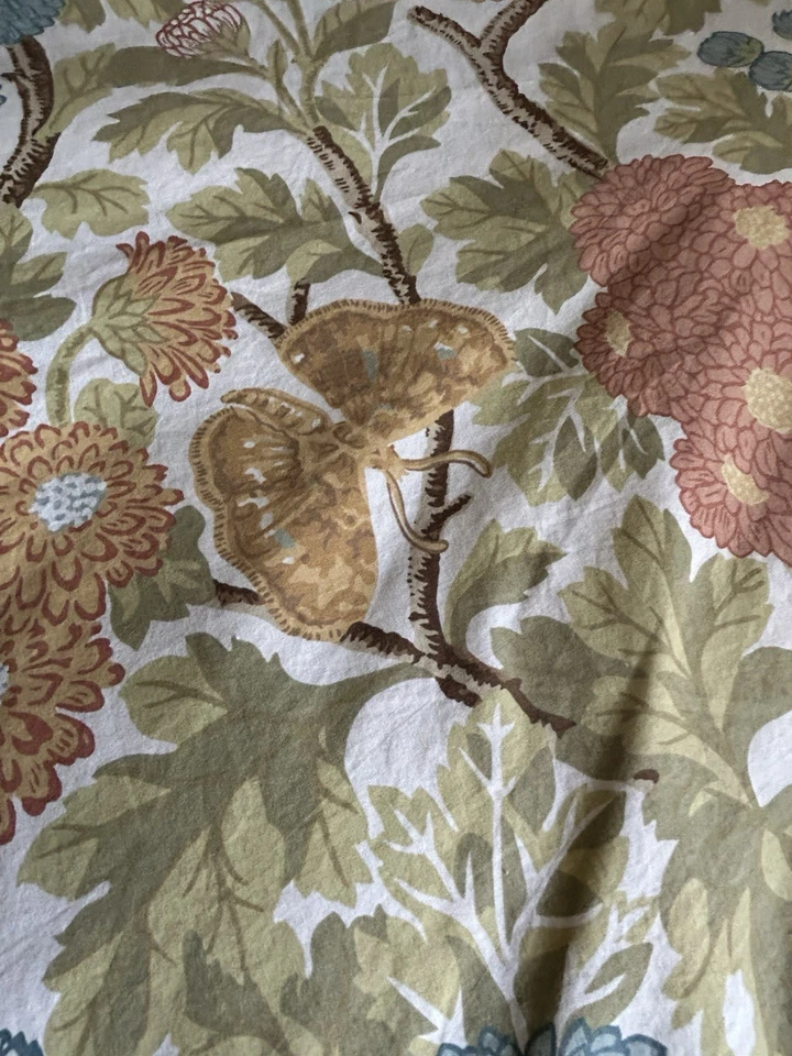 Rare Pottery Barn Floral Mum Garden Duvet Cover & Sham Orange Green Full/Queen - Image 4 of 4