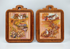 Vintage Wall Art FARM LIFE John E Bradley Barn Fence Wagon Plow Milk Pail Rural