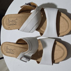 b.o.c. Women's Comfort Strappy Wedge Open Toe Buckle Sandals White Tan 8 — photo 1