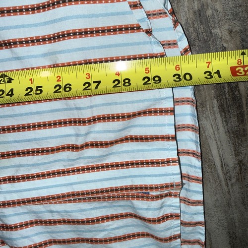 Robert Graham Shirt Men’s XL Blue Orange Striped Flip Cuff Preppy Button Up - Bild 8 von 13