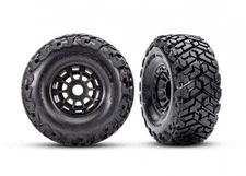 Traxxas 1/7 Maxx Slash * L&R Belted Tires & Wheels, Black (2) * 10272