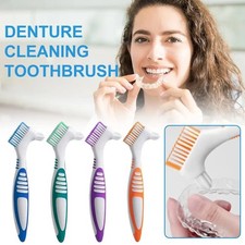 Denture Brush Cleaner Toothbrush Double Sided Cleaning Brushes False Teeth