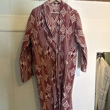 Vintage NRA Blanket Robe Southwestern Pattern Blue Western Cowboy Medium