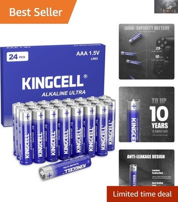 High-Performance AAA Batteries 24 Pack - Reliable Power for Household Devices