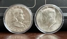 90% silver  FRANKLIN  HALF DOLLAR facing 90% JFK  HALF Dollar 2 coin set!