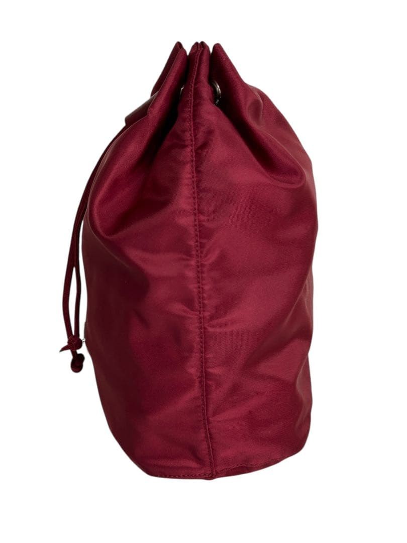 PRADA red nylon pouch drawstring triangular logo … - image 6