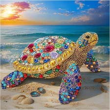 Turtle Diamond Art for Adults, Sea Turtle Special Shape Diamond Painting Kits 