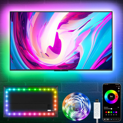 LED Lights for TV, 16.5Ft TV Led Backlight for 45-75 Inch Tvs RGB TV Backlight b