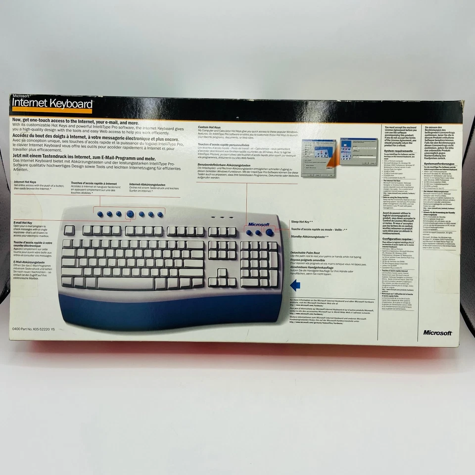 Microsoft Internet Vintage Keyboard X05 New in Box ps/2 Wired CD included - Image 2 of 4