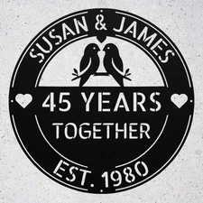 Custom Year Wedding Anniversary Metal Sign Personalized Wall Art Home Decor Gift