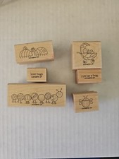 Stampin UP "LOVE BUG" set of 6 Wood Rubber Stamps RETIRED Scrapbooking Cards