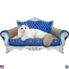 Luxury Cardboard Cat Scratcher Sofa Bed, Couch Shaped Cat Scratching Board, Cat