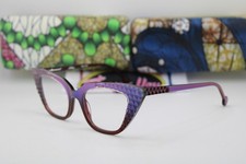 NEW L.A. EYEWORKS AUSTIN 699 BLUE PURPLE VIOLET AUTHENTIC EYEGLASSES 49-19