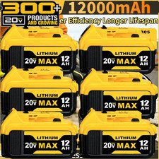 6Pack 12.0AH For DeWalt 20V 20 Volt Max Lithium Ion Battery DCB206-2 DCB205-2