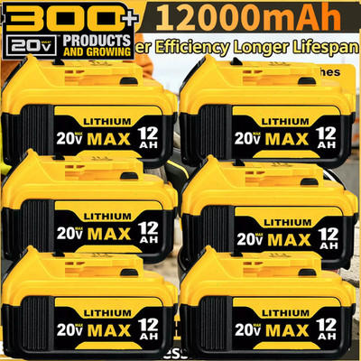 6Pack 12.0AH For DeWalt 20V 20 Volt Max Lithium Ion Battery DCB206-2 DCB205-2