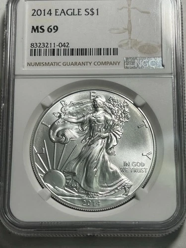 United States Mint 2014 American Eagle 1 oz Silver NGC MS 69 Coin