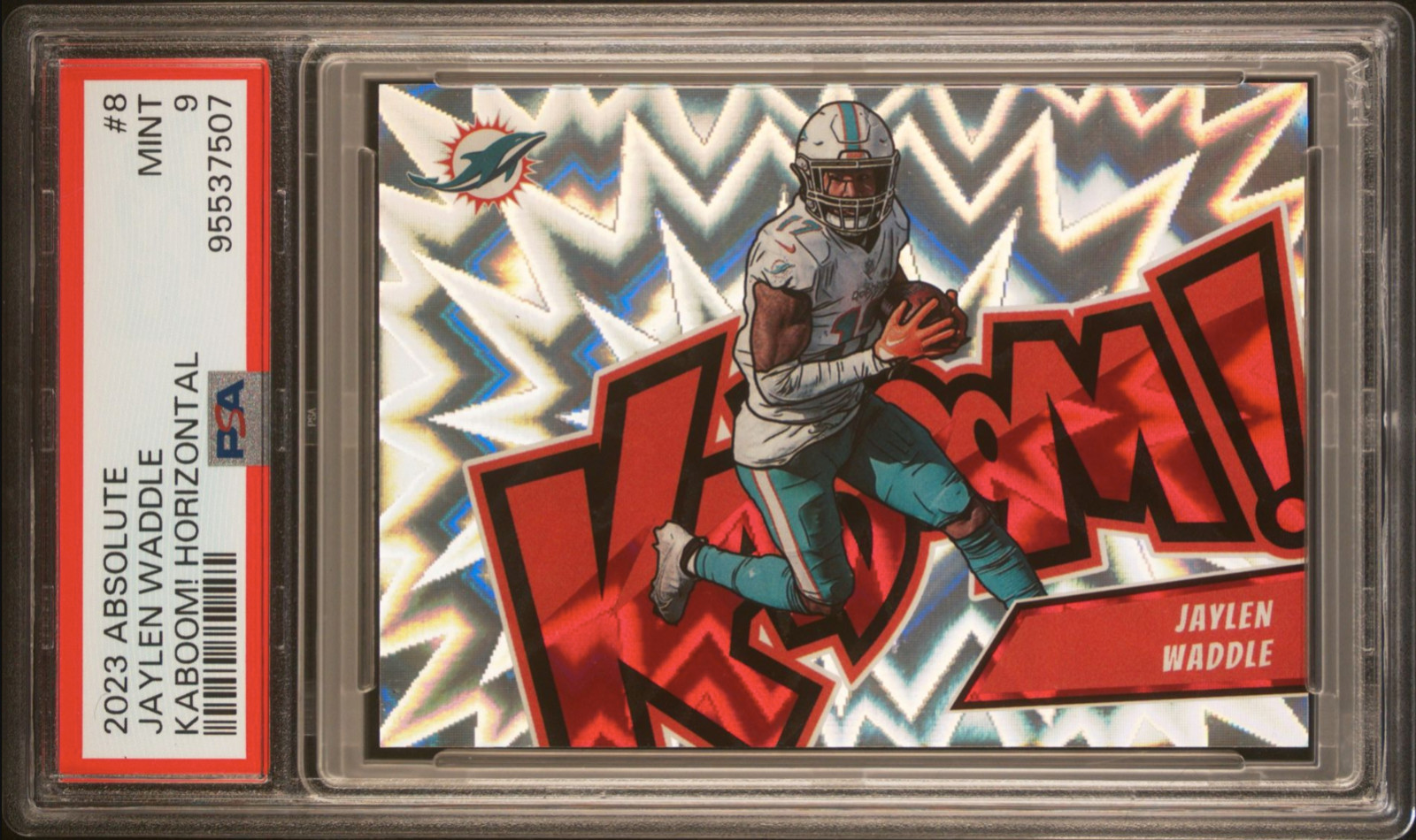 💎 Jaylen Waddle 2023 Panini Absolute Kaboom! PSA 9 #8 Horizontal SSP 💥🐬