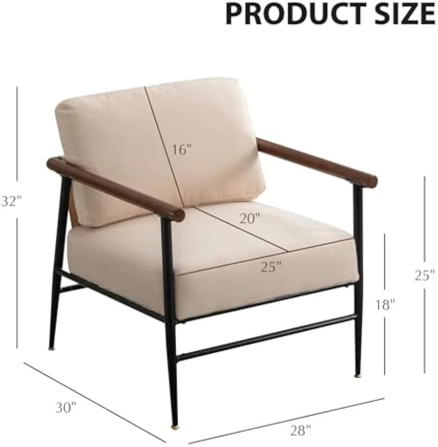 Silla acento moderna de mediados de siglo CANMOV, sillón elevado para sala de estar Foto 2 de 4