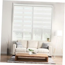  White Zebra Window Blinds 15" W × 40" H 15"W x 64"H White | Light Filtering