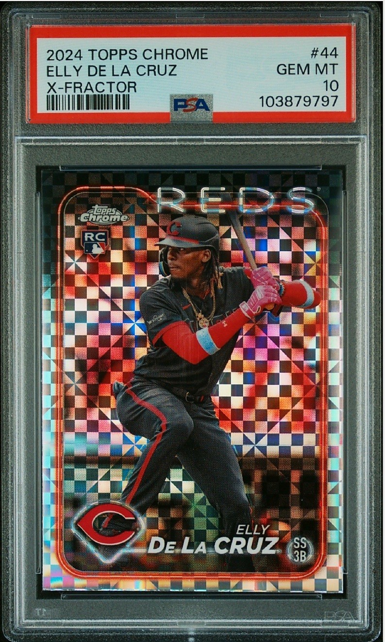 🔥2024 Topps Chrome - Elly De La Cruz #44 X-Fractor (RC) PSA 10💎
